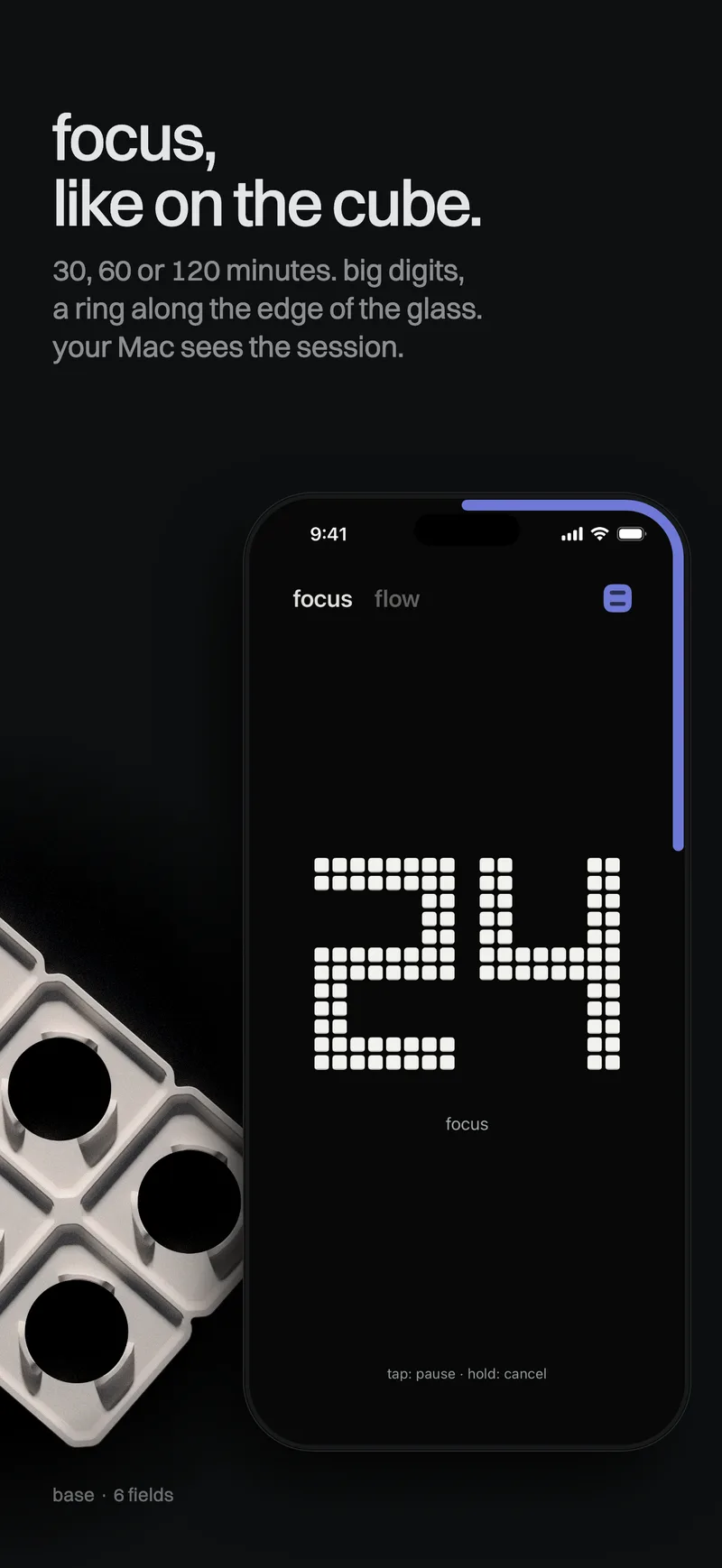 Focus session in Habitat Flow on iPhone with a minute countdown