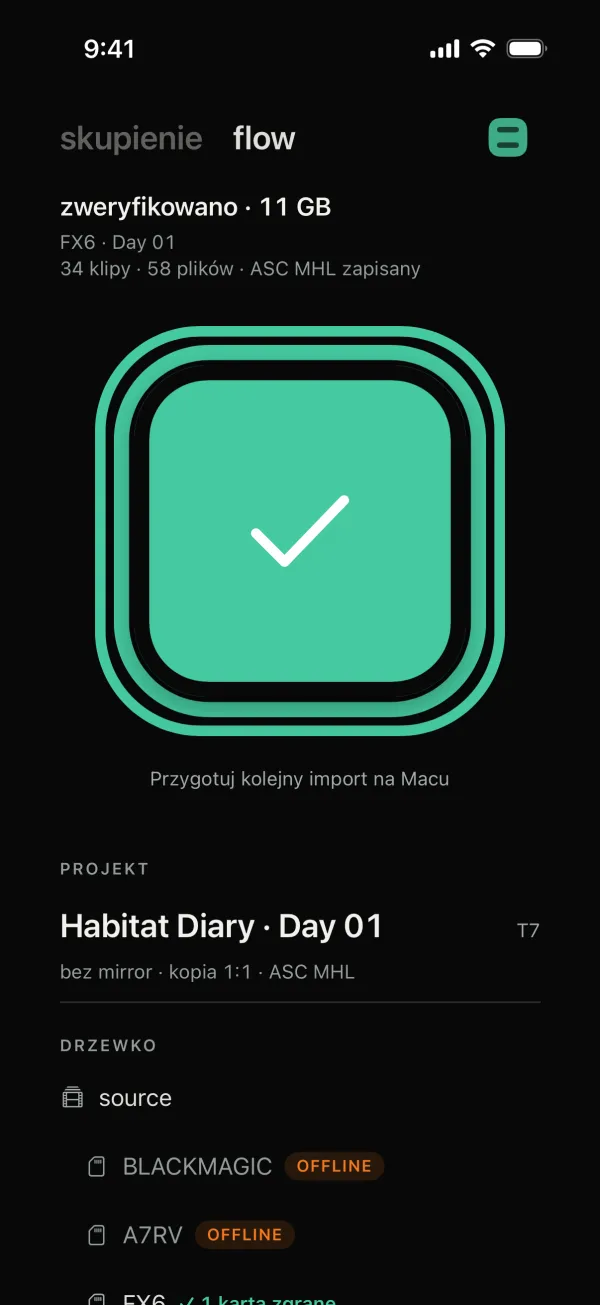 Habitat Flow na iPhonie: zweryfikowano 11 GB, ASC MHL zapisany